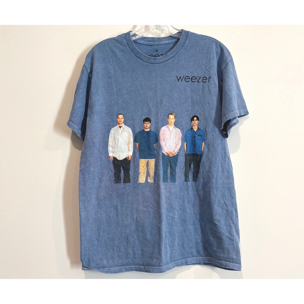 Weezer Womens Shirt Medium Blue Album Tour 1994 Graphic Tee Alt Rock Y2K 21558
